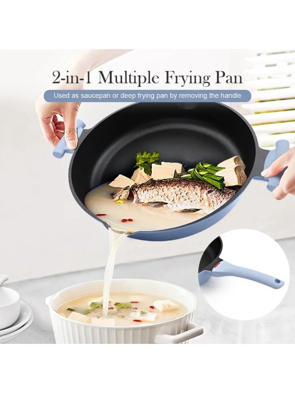 14-Inch Nonstick Deep Frying Pan Skillet with Lid - Large Saute Pan for Cooking